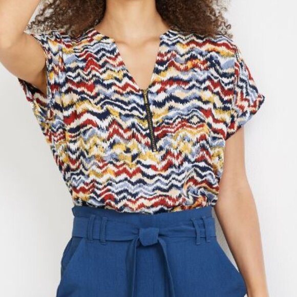 Maurices Multicolor Zigzag Blouse - Picture 1 of 7
